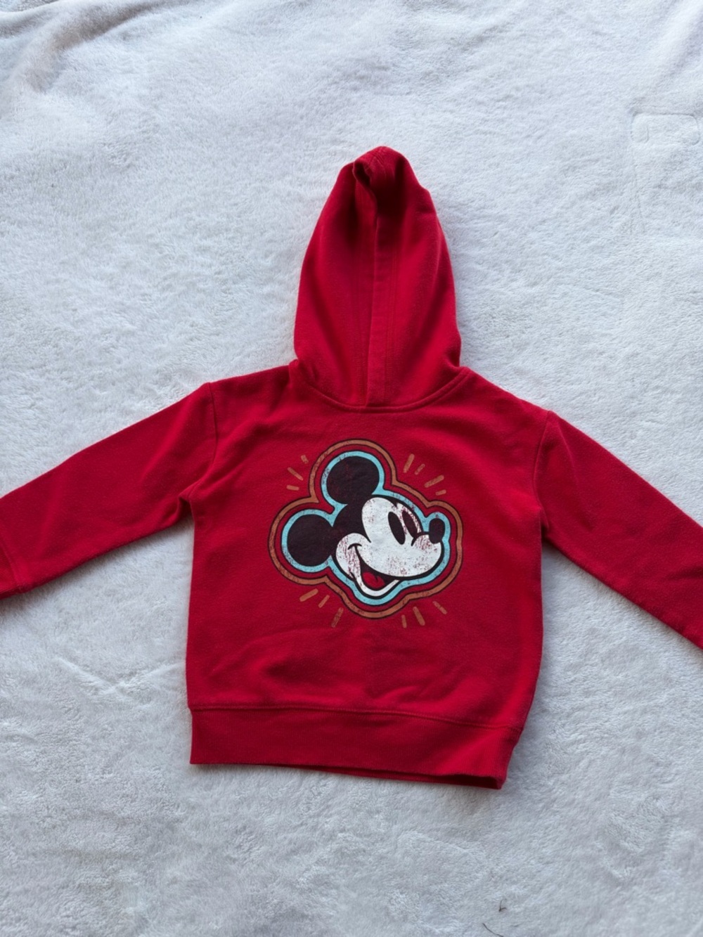 Disney Red Mickey Mouse Hooded Pullover for Kids Size 3T - Picture 2 of 6